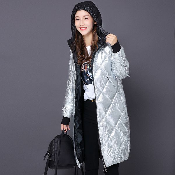 2019 fashion winter cotton padded jacket women thick print female coat parka warm winter long glossy ladies korean overcoat, Black
2019 fashion winter cotton padded jacket women thick print female coat parka warm winter long glossy ladies korean overcoat, Black