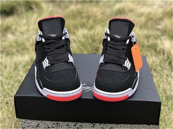 final version air og 4 bred men basketball shoes black cement grey summit fire red 308497-060 athletic sneakers with box, White;red
final version air og 4 bred men basketball shoes black cement grey summit fire red 308497-060 athletic sneakers with box, White;red