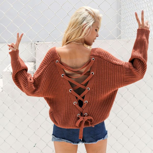 womens sweaters designer sweater backless knitting pullover fashion lace up autumn sweater women hollow out jumper pull femme, White;black
womens sweaters designer sweater backless knitting pullover fashion lace up autumn sweater women hollow out jumper pull femme, White;black