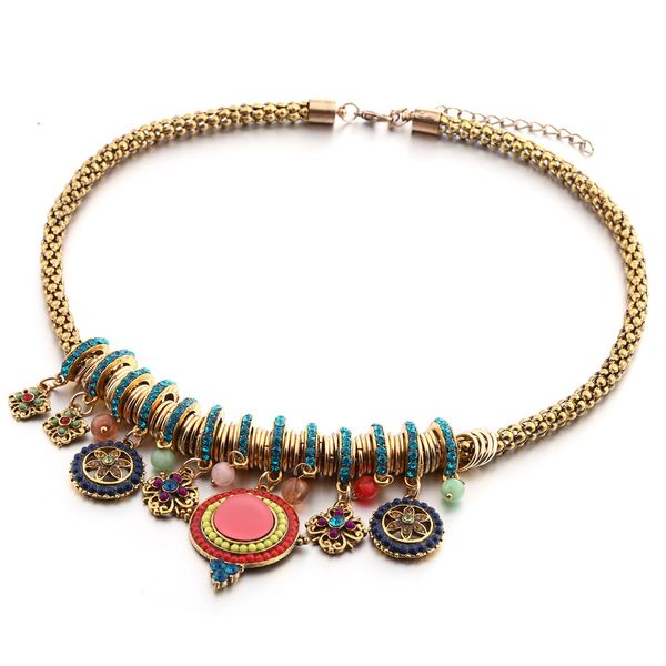2019 new arrive bohemia necklack colorful stone gold chain totem circle handmade statement fashion jewelry for women, Silver
2019 new arrive bohemia necklack colorful stone gold chain totem circle handmade statement fashion jewelry for women, Silver
