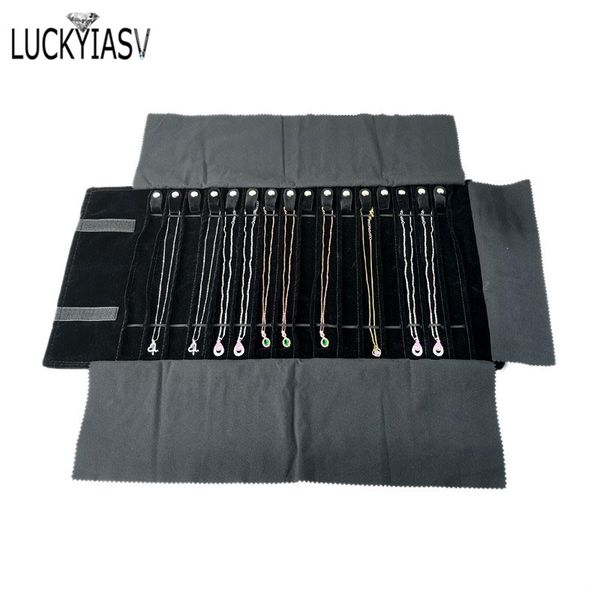 new fashion black velvet jewelry roll bag grey pendant bracelet organizer storage pouch portable necklace display travel cases, Pink;blue
new fashion black velvet jewelry roll bag grey pendant bracelet organizer storage pouch portable necklace display travel cases, Pink;blue