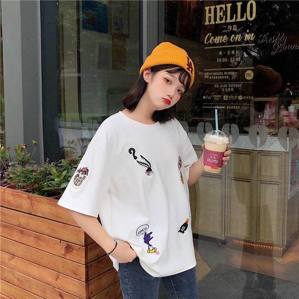 womens tee shirt designer casual summer short sleeve animal letter print t-shirt womens new splice t shirt cloth, White
womens tee shirt designer casual summer short sleeve animal letter print t-shirt womens new splice t shirt cloth, White