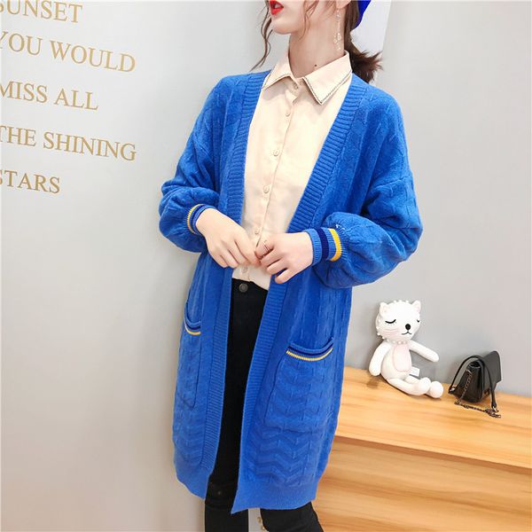 long fund v lead woman autumn clothing lazy wind knitting cardigan 2019 easy joker sweater loose coat, Black
long fund v lead woman autumn clothing lazy wind knitting cardigan 2019 easy joker sweater loose coat, Black
