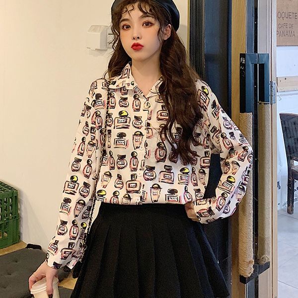 fashion long sleeve blouses women fashion printing blouses loose chiffon shirts, White
fashion long sleeve blouses women fashion printing blouses loose chiffon shirts, White
