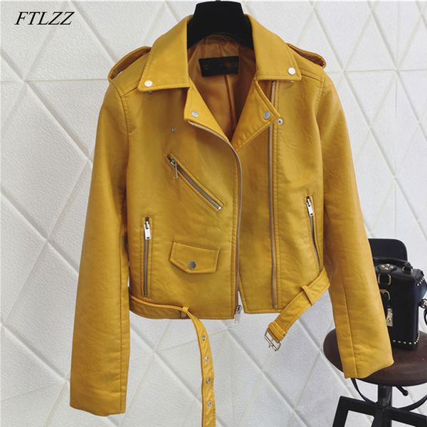 ftlzz 2019 new women pu leather jacket fashion bright color black motor coats short faux leather biker jackets coat female
ftlzz 2019 new women pu leather jacket fashion bright color black motor coats short faux leather biker jackets coat female