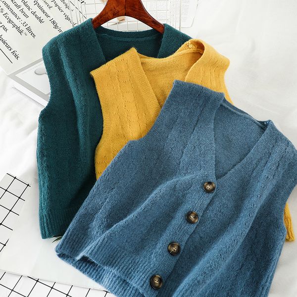 2019 new fashion women's clothing v-neck single-breasted knit vest female cardigan women m073, Black;white
2019 new fashion women's clothing v-neck single-breasted knit vest female cardigan women m073, Black;white