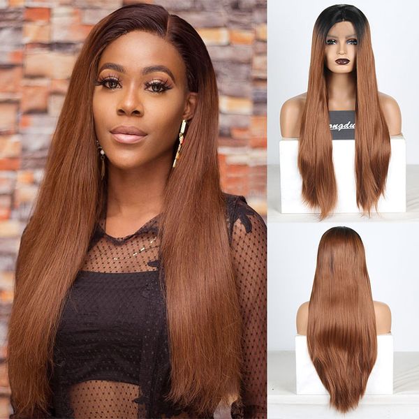 rongduoyi synthetic lace front wig middle part ombre brown heat resistant fiber hair wigs for women long silky straight lace wig, Black
rongduoyi synthetic lace front wig middle part ombre brown heat resistant fiber hair wigs for women long silky straight lace wig, Black