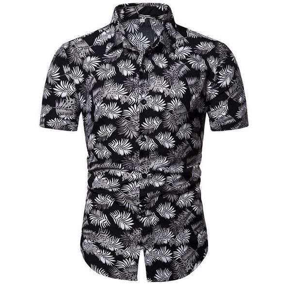 short-sleeved beach men's shirts in summer 2019 plus men's-sized flower shirts in eight colors for casual wear, White;black
short-sleeved beach men's shirts in summer 2019 plus men's-sized flower shirts in eight colors for casual wear, White;black