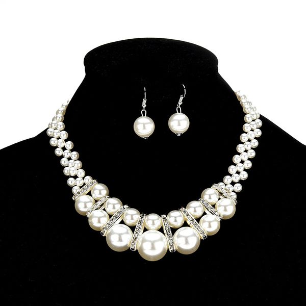 2019 luxury two pieces jewelry sets earrings necklaces bridal necklace wedding bridal accessories, White
2019 luxury two pieces jewelry sets earrings necklaces bridal necklace wedding bridal accessories, White