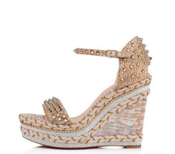 perfect quality red bottom madmonica braided rope wedge ankle strap spikes gladiator sandals ladies summer sandals high heels eu35-42, Black
perfect quality red bottom madmonica braided rope wedge ankle strap spikes gladiator sandals ladies summer sandals high heels eu35-42, Black