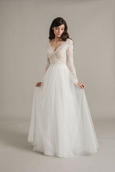 2020 new robe de mariage vintage western country lace a line ivory wedding dresses long sleeve with lace bohemian wedding dress 2018, White
2020 new robe de mariage vintage western country lace a line ivory wedding dresses long sleeve with lace bohemian wedding dress 2018, White
