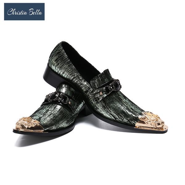 christia bella fashion chain genuine leather men business shoes large size slip on metal pointed toe formal dress men shoes, Black
christia bella fashion chain genuine leather men business shoes large size slip on metal pointed toe formal dress men shoes, Black