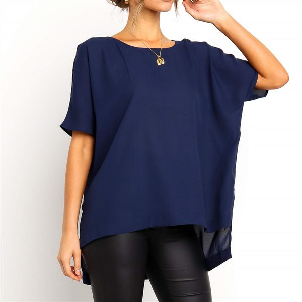 summer chiffon blouse women 2019 casual solid batwing short sleeve o-neck ladies irregular hem loose office shirts blouses, White
summer chiffon blouse women 2019 casual solid batwing short sleeve o-neck ladies irregular hem loose office shirts blouses, White