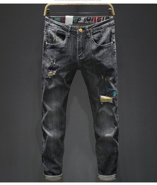 ah0238 fashion men's jeans 2020 runway european design party style men's clothing, Blue
ah0238 fashion men's jeans 2020 runway european design party style men's clothing, Blue