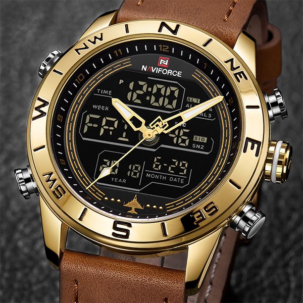naviforce 9144 men watches led casual sport watch analog quartz waterproof year month and week display wristwatches, Slivery;brown
naviforce 9144 men watches led casual sport watch analog quartz waterproof year month and week display wristwatches, Slivery;brown