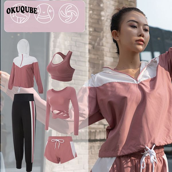 yoga outfits women set hooded workout clothes breathable sports suit jogging running training gym black pink sportswear woman xl, White;red
yoga outfits women set hooded workout clothes breathable sports suit jogging running training gym black pink sportswear woman xl, White;red