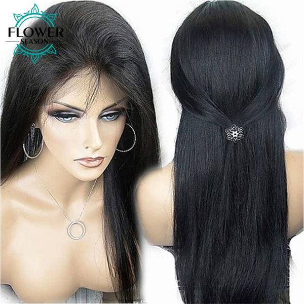 glueless full lace wigs silky straight human hair wig with baby hair peruvian remy preplucked 130% bleached knots flowerseason, Black;brown
glueless full lace wigs silky straight human hair wig with baby hair peruvian remy preplucked 130% bleached knots flowerseason, Black;brown