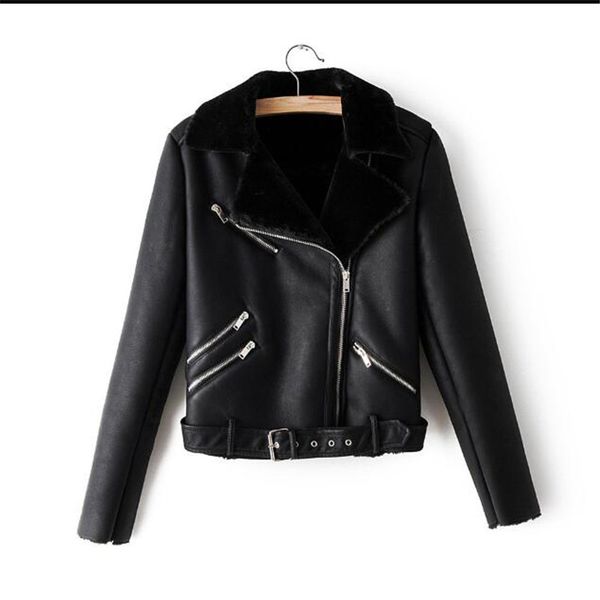 autumn winter women sashes pu leather black coat turn-down collar zipper warm jacket casual imitation fur leather jacket outwear
autumn winter women sashes pu leather black coat turn-down collar zipper warm jacket casual imitation fur leather jacket outwear