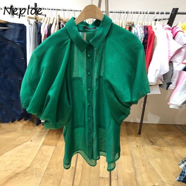 neploe korean style solid blouse women turn down collar short puff sleeve single-breasted shirt sweet all match blusas mujer, White
neploe korean style solid blouse women turn down collar short puff sleeve single-breasted shirt sweet all match blusas mujer, White