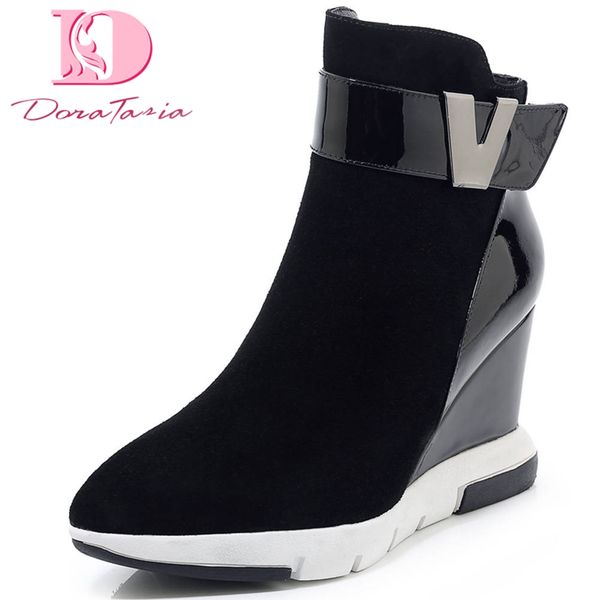 doratasia 2020 brand nature cow suede fashion wedges high heels woman shoes boots women ankle boots female, Black
doratasia 2020 brand nature cow suede fashion wedges high heels woman shoes boots women ankle boots female, Black