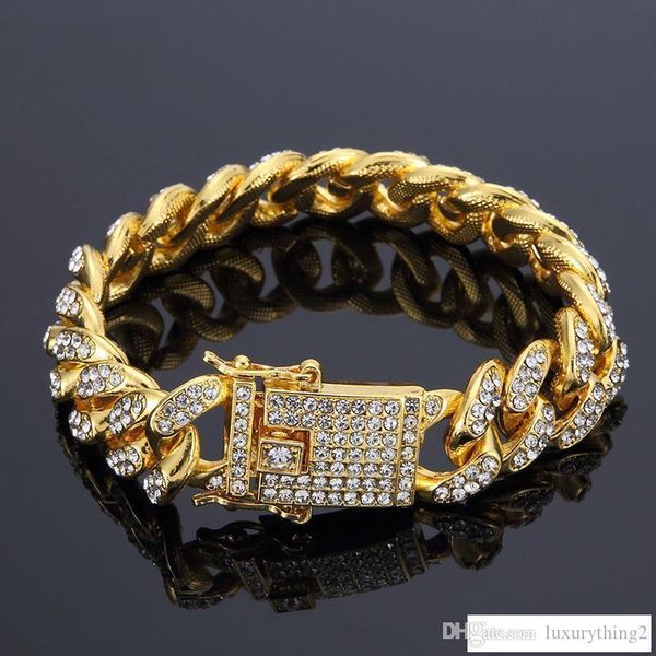 2019 новых людей bling hip hop золотые браслеты бриллиантовые браслеты ювелирных изделий iced out майами кубинский link chain браслет, Black
2019 новых людей bling hip hop золотые браслеты бриллиантовые браслеты ювелирных изделий iced out майами кубинский link chain браслет, Black
