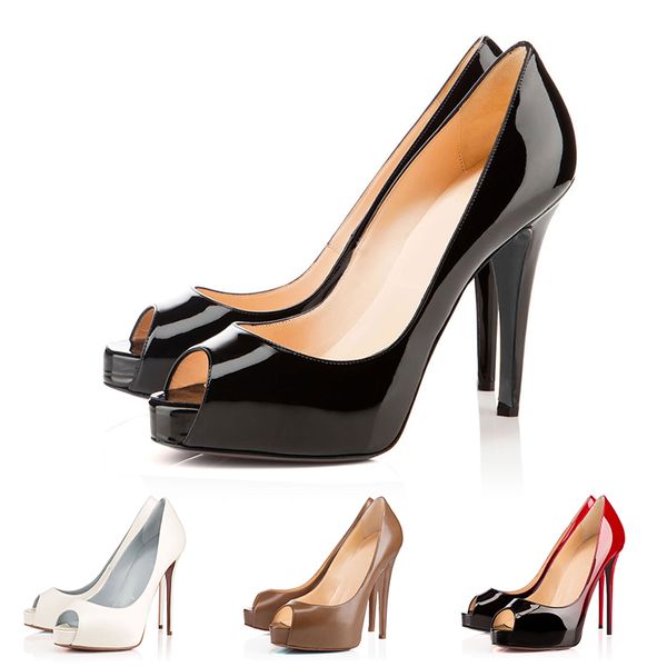 with box dust bag 2020 fashion luxury designer pumps women shoes red bottoms high heels patent leather peep toes 12cm wedding dress shoes, Black
with box dust bag 2020 fashion luxury designer pumps women shoes red bottoms high heels patent leather peep toes 12cm wedding dress shoes, Black