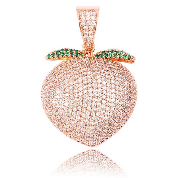 luxury iced out pink peach pendant necklace micro paved cubic zircon mens hip hop jewelry gift, Silver
luxury iced out pink peach pendant necklace micro paved cubic zircon mens hip hop jewelry gift, Silver