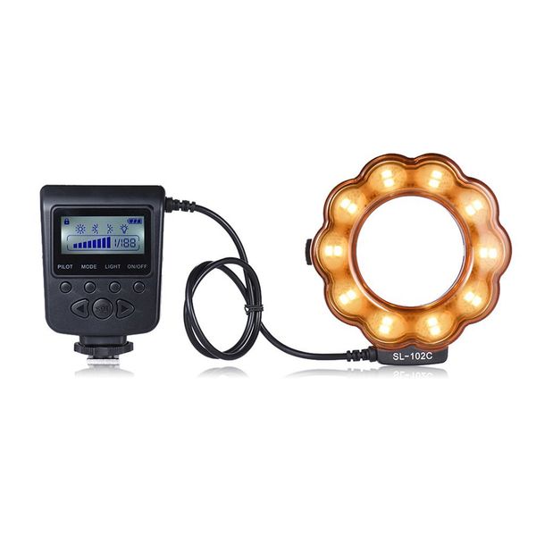 portable sl-102c gn15 macro flash ring light led lights fill-in light lcd speedlite for canon for nikon cameras
portable sl-102c gn15 macro flash ring light led lights fill-in light lcd speedlite for canon for nikon cameras
