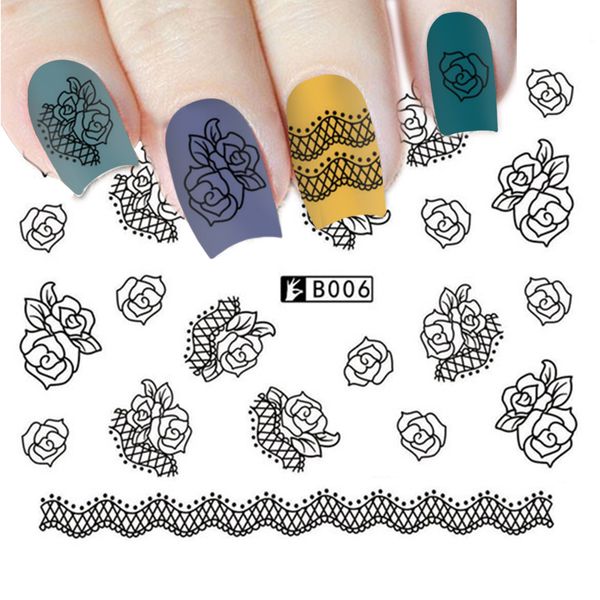 gam-belle 1 sheet rose /bow-knot/stripe series creative nail decorations sticker nail art 3d stickers decals diy beauty, Black
gam-belle 1 sheet rose /bow-knot/stripe series creative nail decorations sticker nail art 3d stickers decals diy beauty, Black