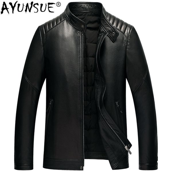 ayunsue duck down genuine leather jacket men winter real cow leather coat men's jacket blouson cuir homme kj1544, Black
ayunsue duck down genuine leather jacket men winter real cow leather coat men's jacket blouson cuir homme kj1544, Black