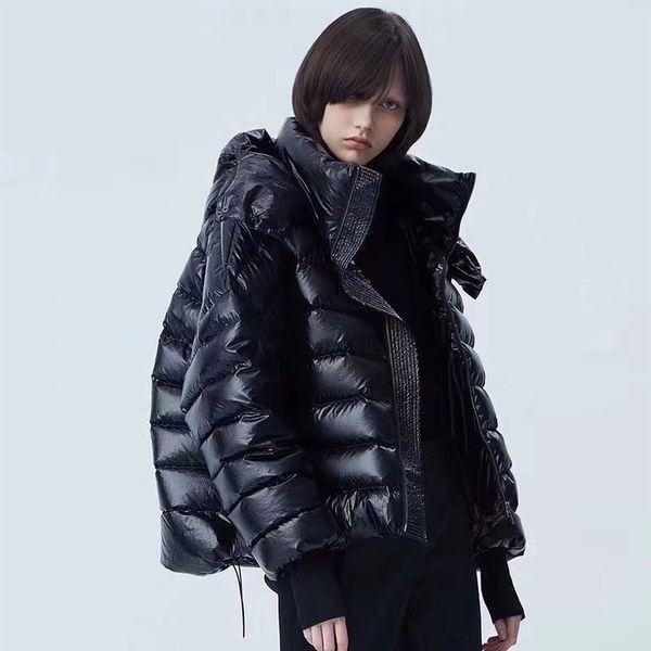 oversize winter down jacket women coat hooded 90% white duck down glossy jackets short loose female waterproof warm puffer coats, Black
oversize winter down jacket women coat hooded 90% white duck down glossy jackets short loose female waterproof warm puffer coats, Black