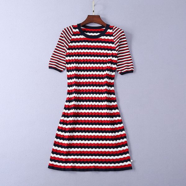 european and american women's fashion spring new style 5 minutes of sleeve hollowed-out striped knit dress, Black;gray
european and american women's fashion spring new style 5 minutes of sleeve hollowed-out striped knit dress, Black;gray