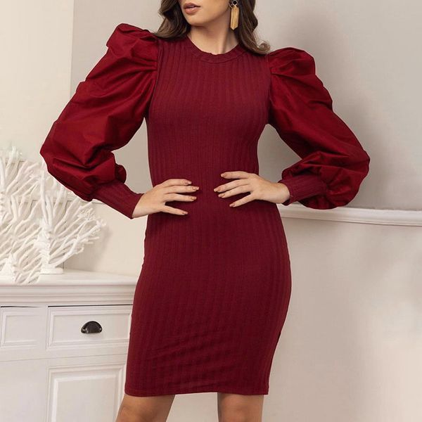 casual dresses mock neck puff sleeve bodycon dress women solid ribbed long winter 2021 skinny elegant party, Black;gray
casual dresses mock neck puff sleeve bodycon dress women solid ribbed long winter 2021 skinny elegant party, Black;gray