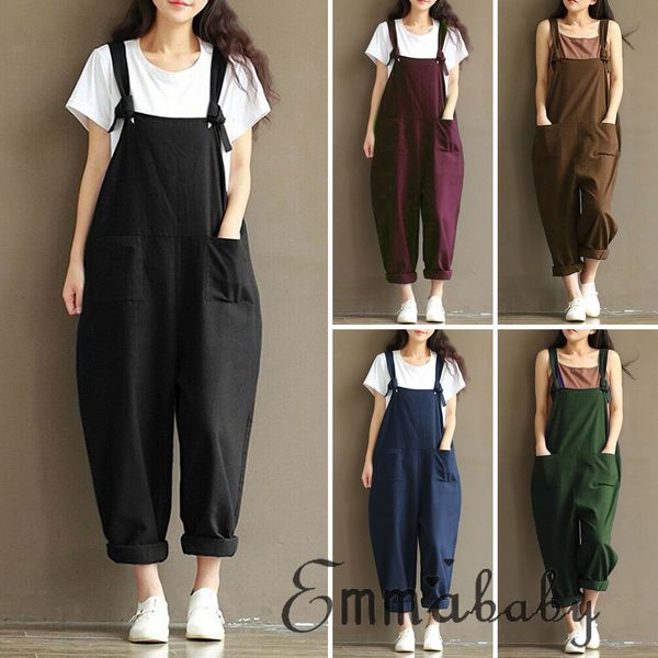 new stylish women clothes summer strap loose square collar sleeveless jumpsuit solid pocket cotton casual rompers one pieces, Black;white
new stylish women clothes summer strap loose square collar sleeveless jumpsuit solid pocket cotton casual rompers one pieces, Black;white
