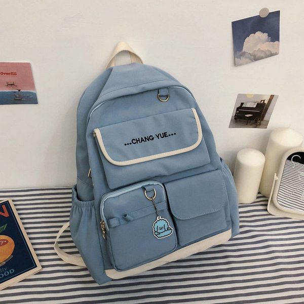teen girls backpacks for high school bag nylon blue back pack women multifunctional pocket design backbag college style