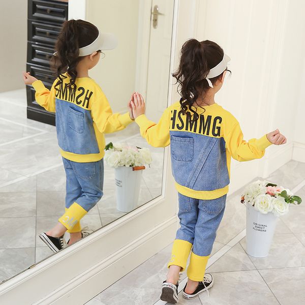 2 sets children's clothing autumn and winter long-sleeved sweatshirt with new shirt + jeans fashion jacket girl denim trousers two-piec, White
2 sets children's clothing autumn and winter long-sleeved sweatshirt with new shirt + jeans fashion jacket girl denim trousers two-piec, White