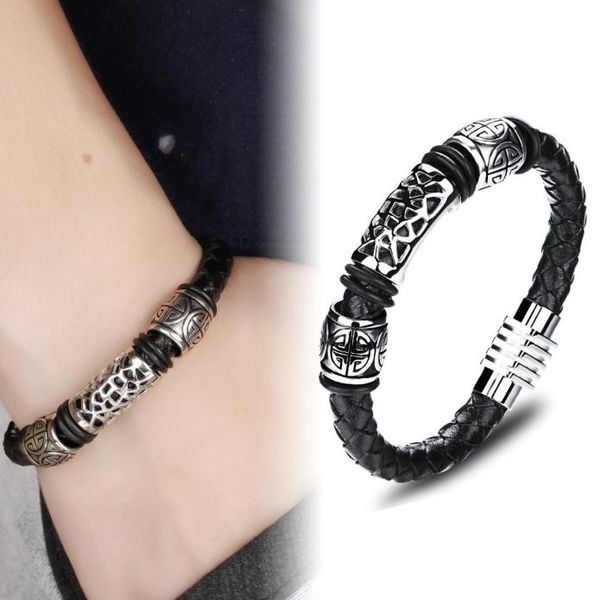 zerotime #401 2019 new fashion men's vintage stainless steel leather braided bracelet bangle wristband luxury ing, Golden;silver
zerotime #401 2019 new fashion men's vintage stainless steel leather braided bracelet bangle wristband luxury ing, Golden;silver