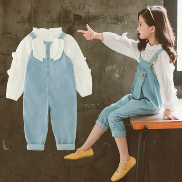 girls elegant shirt+ jean jumpsuit clothing set angel kids clothes suit for girl 6 8 12 years children's costumes casual clothes, White
girls elegant shirt+ jean jumpsuit clothing set angel kids clothes suit for girl 6 8 12 years children's costumes casual clothes, White