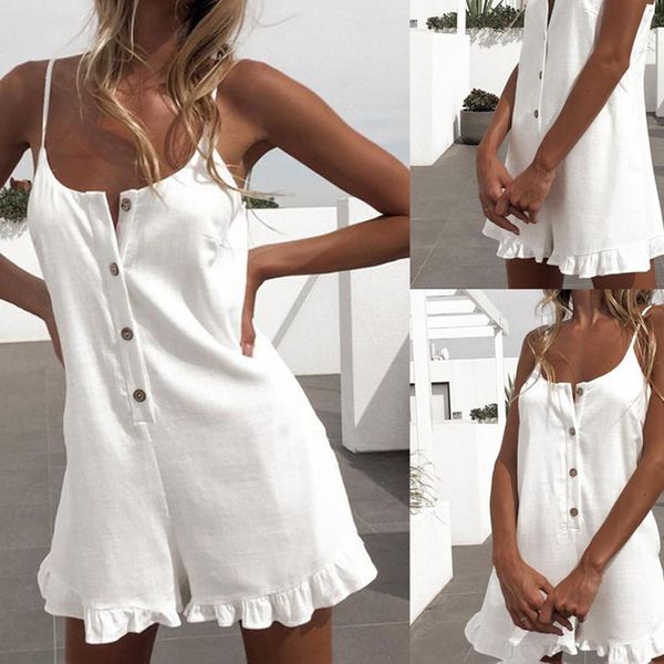 new women's beach jumpsuit summer clothing jumpsuit casual hem ruffle two colors to choose from, Black;white
new women's beach jumpsuit summer clothing jumpsuit casual hem ruffle two colors to choose from, Black;white