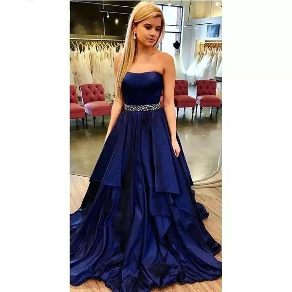 sweetheart a-line satin plus size royal blue tube evening dress beaded belt zipper back long party gown prom graduation robe de soiree, Black
sweetheart a-line satin plus size royal blue tube evening dress beaded belt zipper back long party gown prom graduation robe de soiree, Black