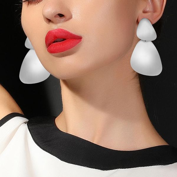 simple retro style women girls earrings alloy beauty fashionable ear decor jewelry, Golden;silver