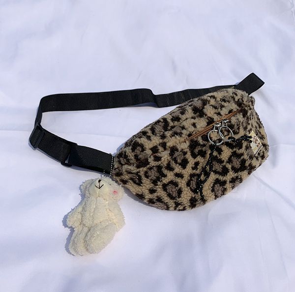 

fashion handbags purses retro leopard plush chest bag maiden waist bags designer small cute messenger bags with women##