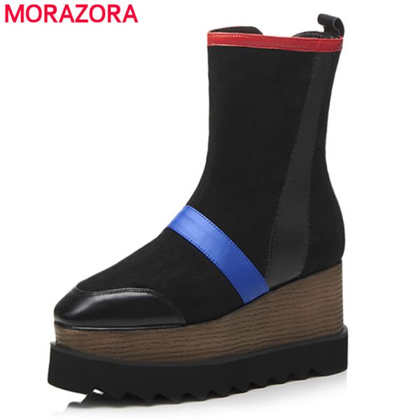 morazora 2020 new genuine leather boots women mixed color thick bottom platform boots zipper autumn ladies ankle for women, Black
morazora 2020 new genuine leather boots women mixed color thick bottom platform boots zipper autumn ladies ankle for women, Black