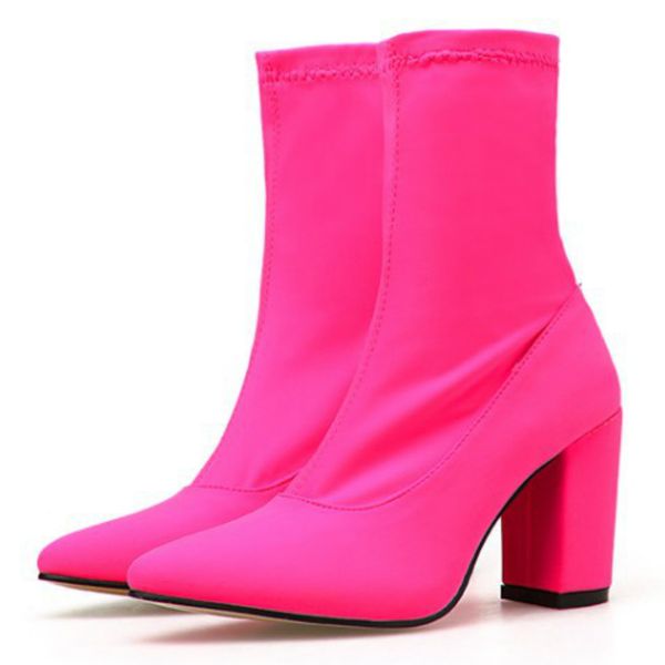 fashion ankle boots for women chunky block heel elastic sock booties pointed toe booties high heels stiletto shoes p398, Black
fashion ankle boots for women chunky block heel elastic sock booties pointed toe booties high heels stiletto shoes p398, Black