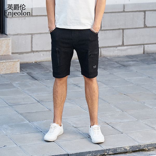 enjeolon 2019 summer casual shorts jeans men cotton shorts male jeans available knee length pocket casual pants 6424, Blue
enjeolon 2019 summer casual shorts jeans men cotton shorts male jeans available knee length pocket casual pants 6424, Blue