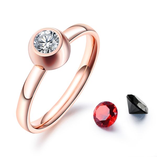 hemiston round cz stainless steel fine ring for women rose gold color party finger jewelry gift replaceable cz, Golden;silver
hemiston round cz stainless steel fine ring for women rose gold color party finger jewelry gift replaceable cz, Golden;silver