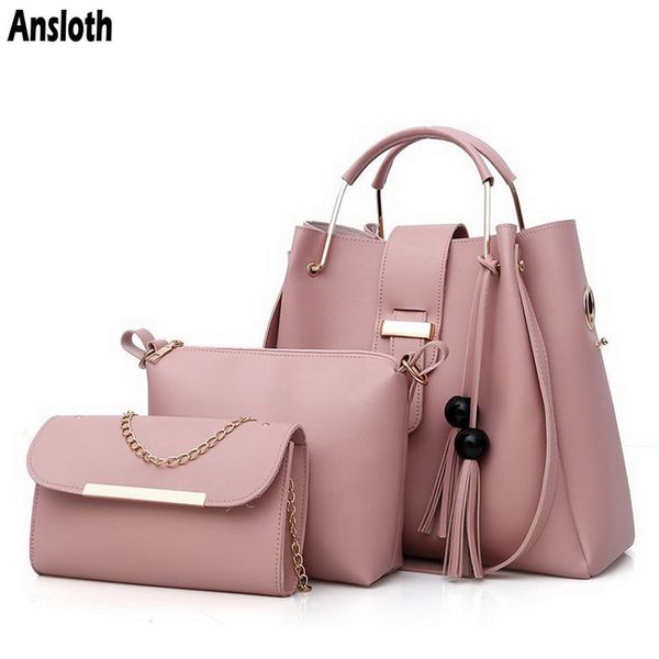 ansloth solid color composite bag women tassel handbag ladies quality pu leather 3 set bag female shoulder and purse hps827
ansloth solid color composite bag women tassel handbag ladies quality pu leather 3 set bag female shoulder and purse hps827