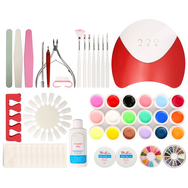 woobela 36w nail lamp set 18colors led uv gel nail polish set diy art practice kit manicure tools
woobela 36w nail lamp set 18colors led uv gel nail polish set diy art practice kit manicure tools
