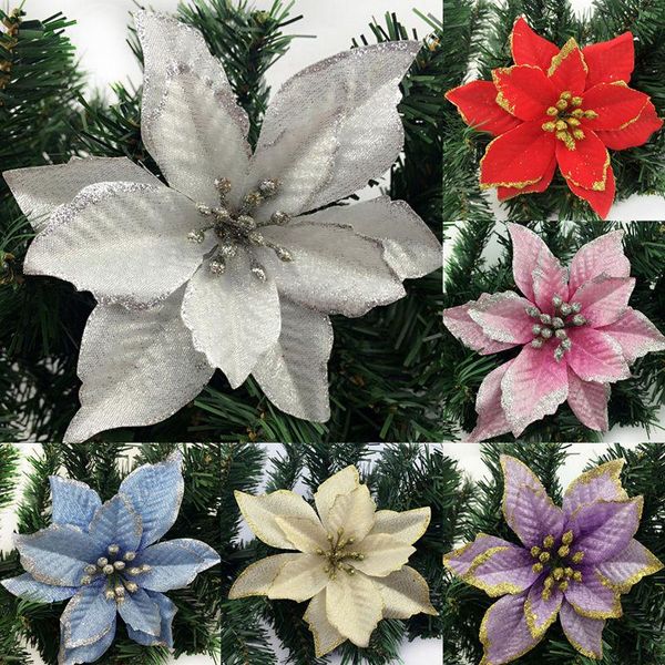 10pcs 13cm glitter artificial flowers colorful wedding christmas flowers xmas tree wreaths decor home party decro ornament a35
10pcs 13cm glitter artificial flowers colorful wedding christmas flowers xmas tree wreaths decor home party decro ornament a35