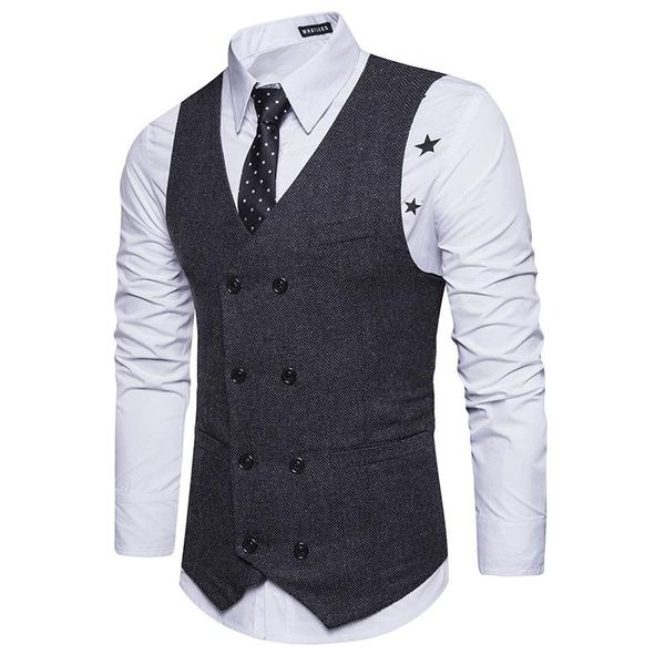 fashion double breasted woolen suit vest men spring new sleeveless wool vest waistcoat mens slim fit wedding business vests breathable, Black;white
fashion double breasted woolen suit vest men spring new sleeveless wool vest waistcoat mens slim fit wedding business vests breathable, Black;white